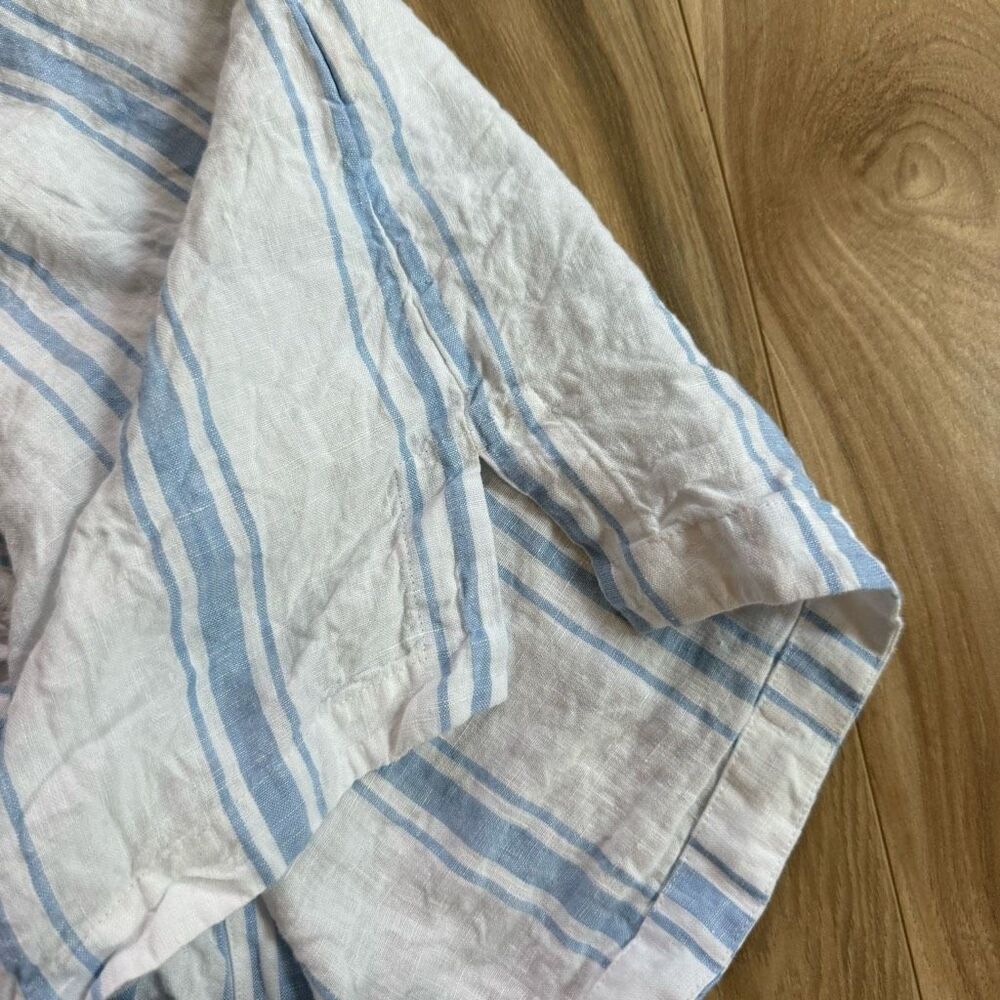 Soft Surroundings Womens Blue White Striped Adalia Linen Shirt Dress Size Medium - Picture 8 of 10